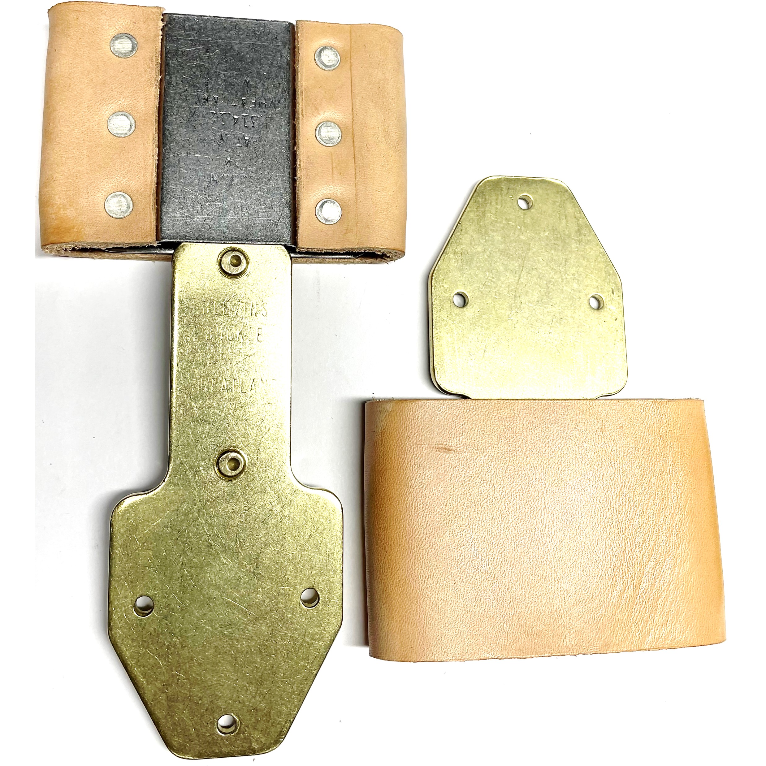 Solid Brass 3" Leather Wrapped Genuine Blevins Buckle Stirrup Adjusters