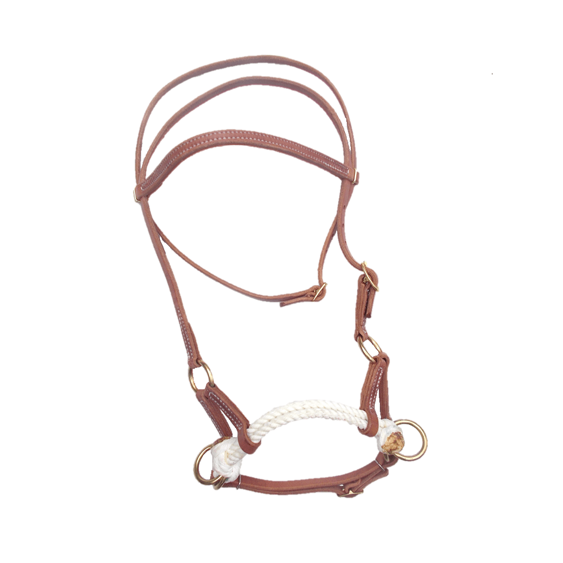 Western Horse Headstall Leather Double Rope Side Pull ⋆ Hill Saddlery