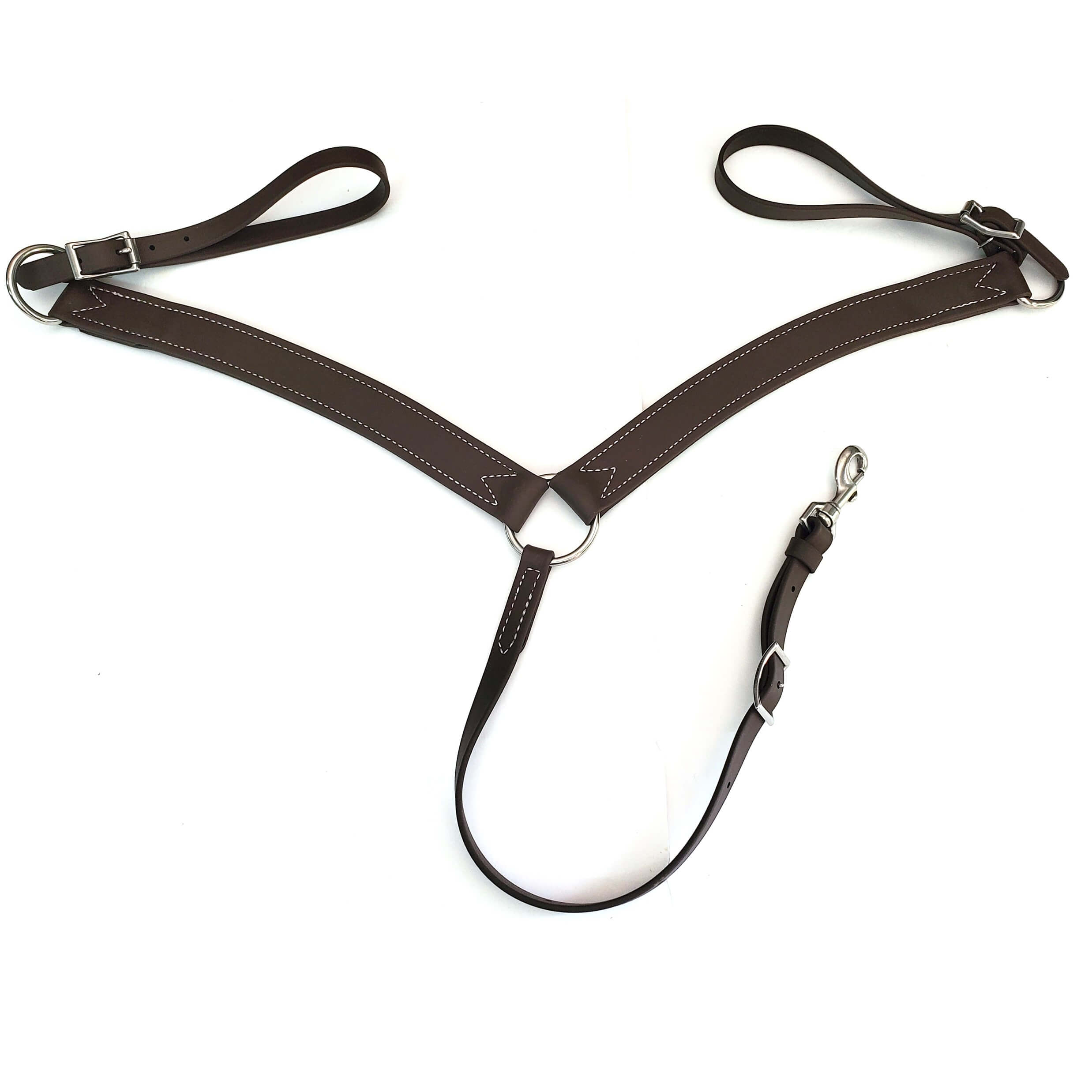 Brown Color Beta Biothane Contoured Breast Collar ⋆ Hill Saddlery